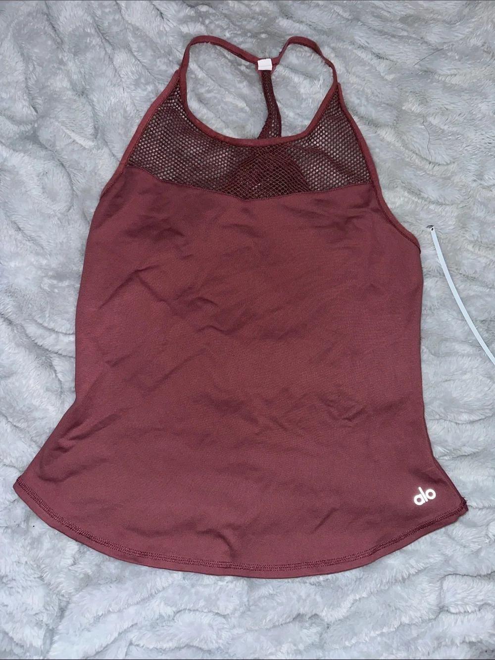 ALO Yoga Burgundy Mesh Racerback Tank Top